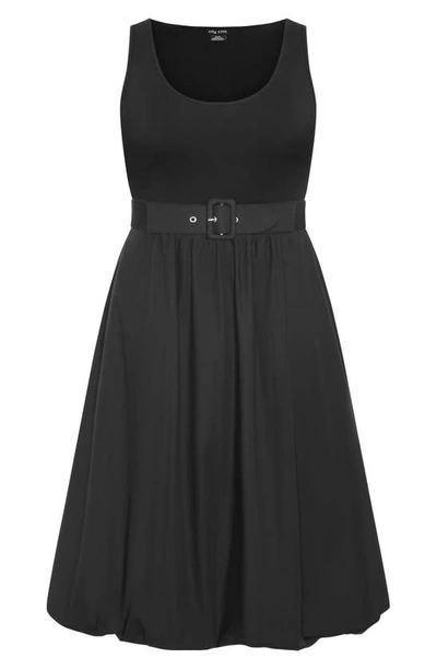 Shop City Chic Cleo Sleeveless Bubble Hem Midi Fit & Flare Dress In Black