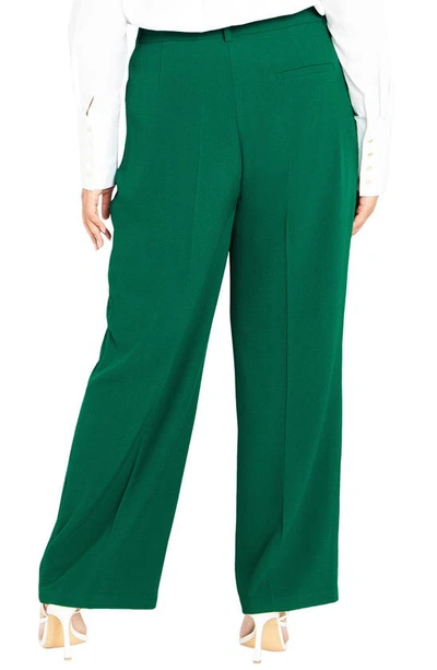 Shop City Chic Audrie Pleated Pants In Green