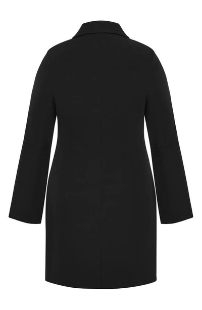 City Chic Adaline Split Long Sleeve Blazer Dress In Black