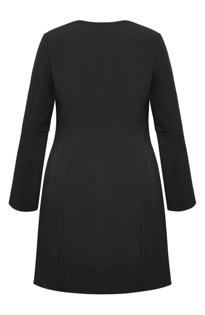 Shop City Chic Kallie Double Breasted Long Sleeve Minidress In Black