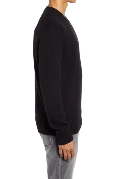 Shop Frame Cashmere Crewneck Sweater In Noir