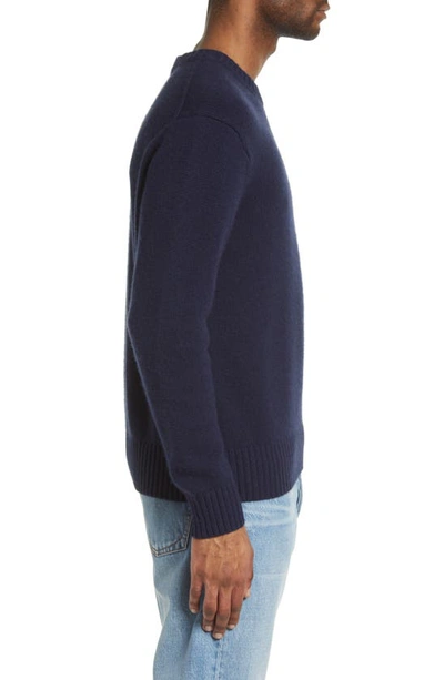 Shop Frame Cashmere Crewneck Sweater In Navy