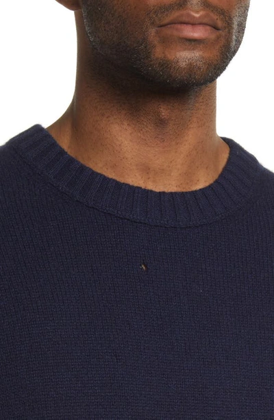 Shop Frame Cashmere Crewneck Sweater In Navy