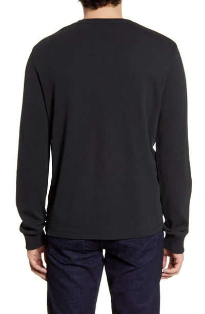 Frame Duo Fold Long Sleeve Cotton T-shirt In Noir