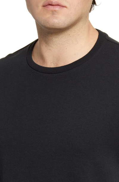 Frame Duo Fold Long Sleeve Cotton T-shirt In Noir