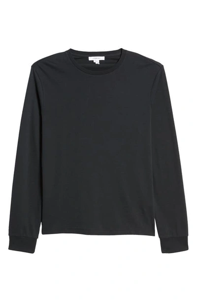 Shop Frame Duo Fold Long Sleeve Cotton T-shirt In Noir