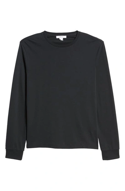 Frame Duo Fold Long Sleeve Cotton T-shirt In Noir