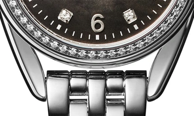 Shop Shinola Derby Diamond Bracelet Watch, 30.5mm In Silver/ Black