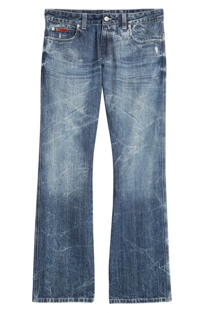 Shop Martine Rose Backstrap Rigid Bootcut Jeans In Noughties Wash