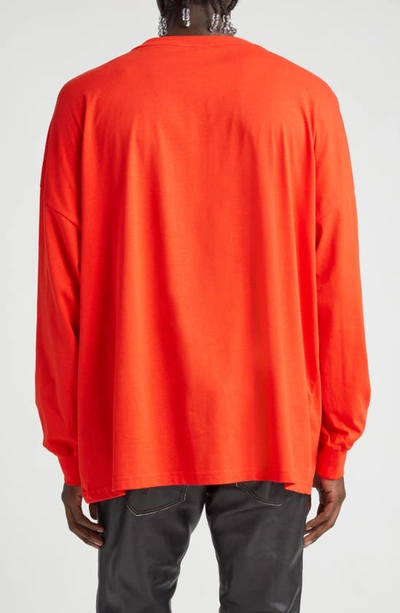 Shop Martine Rose Strong Love Oversize Long Sleeve Graphic T-shirt In Red/ Curtly
