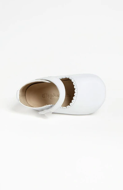 Elephantito Unisex Scalloped Edge Mary Jane - Baby In White