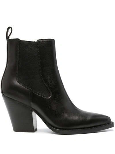 Shop Ash Emi Texan Ankle Boots In Black