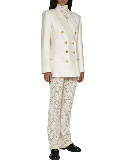 Chloé Double-breasted Blazer With Gold-tone Buttons In Coconut Milk