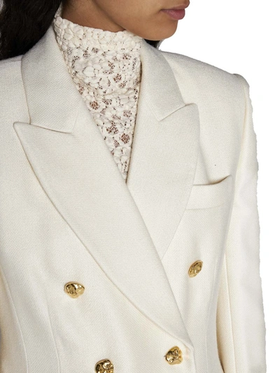 Chloé Double-breasted Blazer With Gold-tone Buttons In Coconut Milk