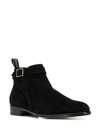Shop Doucal's Suede Ankle Boots With Buckle In Black
