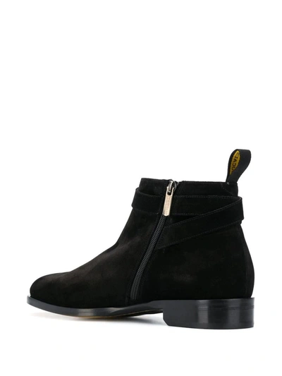 Shop Doucal's Suede Ankle Boots With Buckle In Black