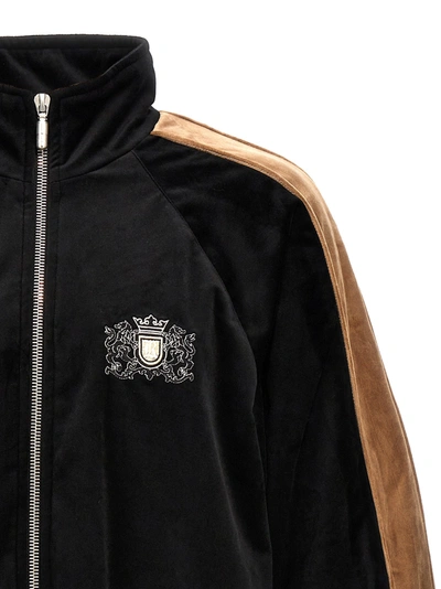 Rhude Men's Velvet Side-stripe Crest Track Jacket