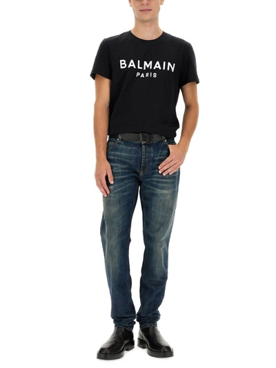 Shop Balmain Jeans "faded" In Denim