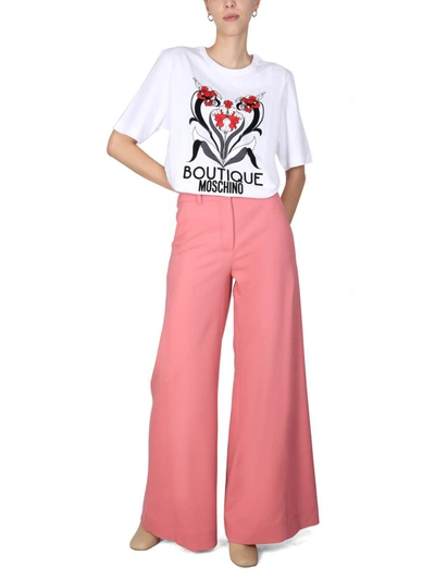 Shop Boutique Moschino Chic Flare Pants In Pink