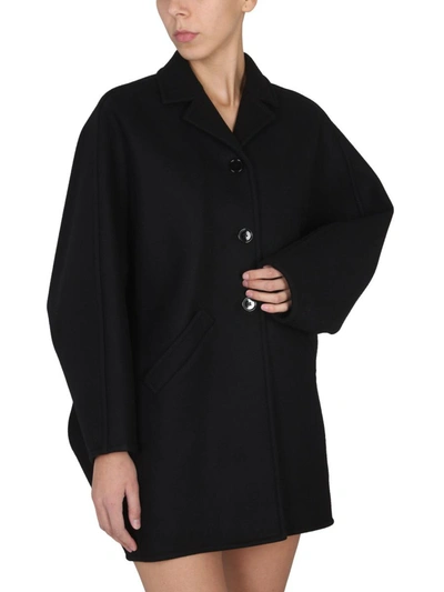 Shop Courrèges Short Coat In Black