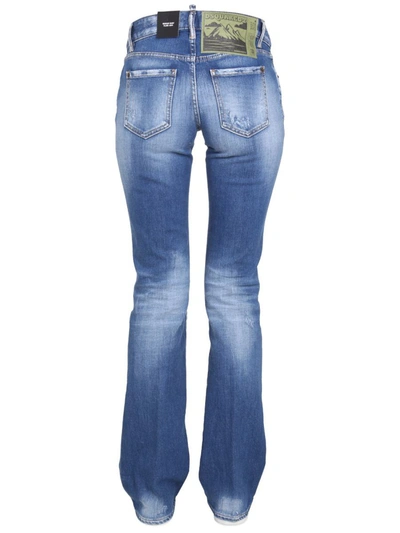 Shop Dsquared2 Jeans Wide Leg In Blue