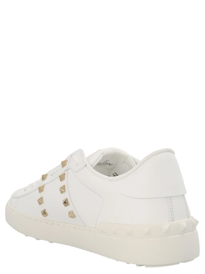 Shop Valentino Rockstud Sneakers In White