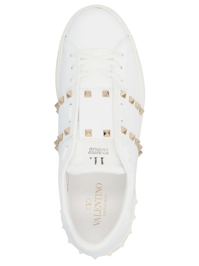 Shop Valentino Rockstud Sneakers In White