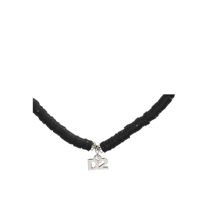 Shop Dsquared2 D2 Charm Black Necklace