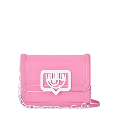 Shop Chiara Ferragni Eyelikesketch Buckle Pink Crossbody Bag
