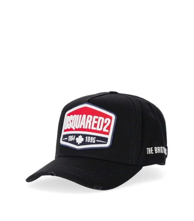 Shop Dsquared2 Black Baseball Cap With Logo