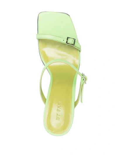 By Far Pre Flick Leather Mules In Green