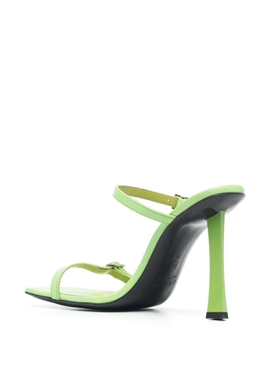 By Far Pre Flick Leather Mules In Green