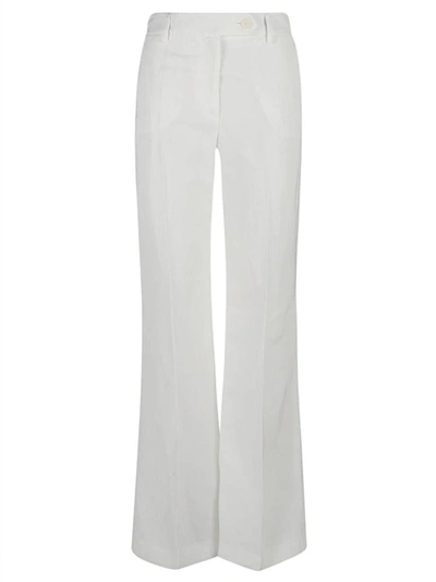 Shop True Royal Linen Flared Trousers In White
