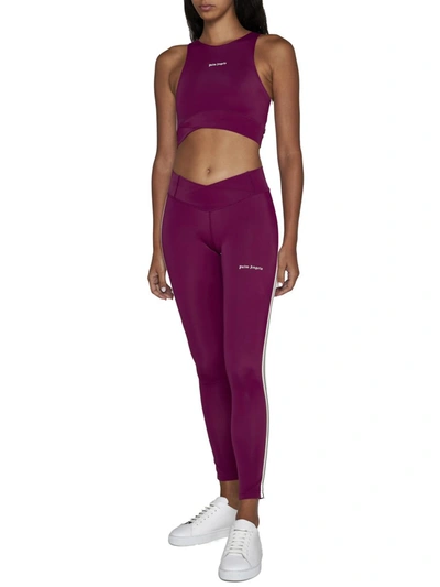 Shop Palm Angels Trousers In Purple