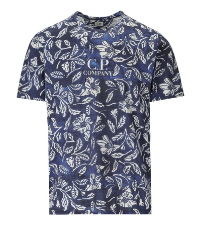 Shop Cp Company X Clarks C.p. Company  Blue Floral T-shirt