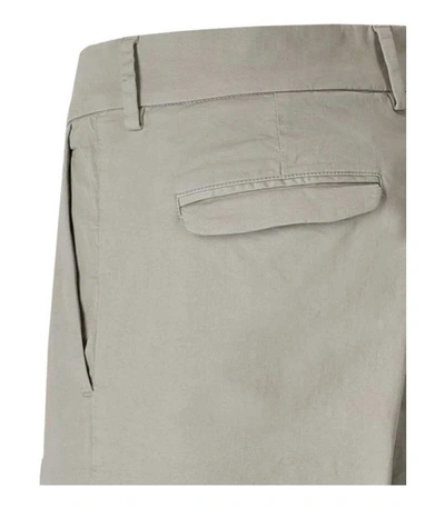 Cruna Light Grey Slim Fit Pants With Front Pleats And Turn-up Hem In Gray