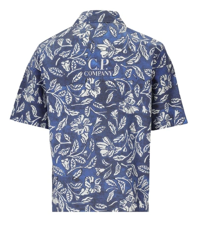 Shop Cp Company X Clarks C.p. Company  Blue Floral Shirt