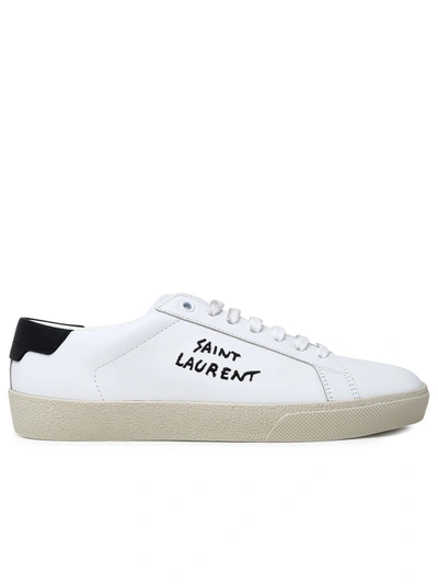 Shop Saint Laurent White Leather Sneakers
