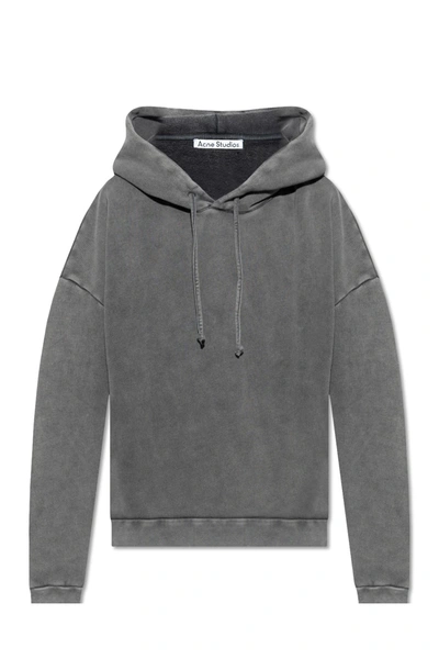 Shop Acne Studios Hoodie With Logo Patch In Grey