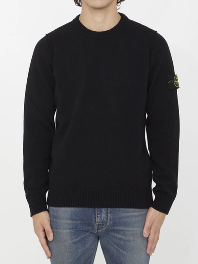 Shop Stone Island Sweatshirt With Compass Application In Black
