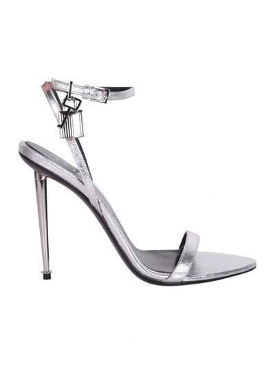 Shop Tom Ford Silver Padlock Sandals In Pink