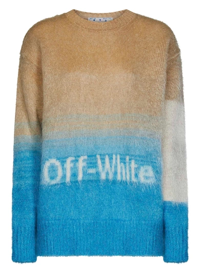 Shop Off-white Helvetica Logo Sweater In Beige