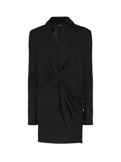 Shop Jacquemus The Bahia Jersey Dress In Black