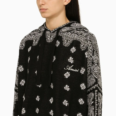 Shop Amiri Black Knitted Paisley Hoodie Women