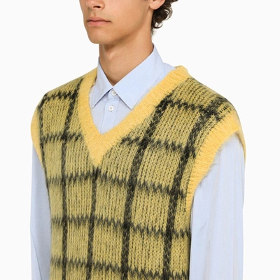 Shop Marni Yellow/black Knitted Waistcoat Men