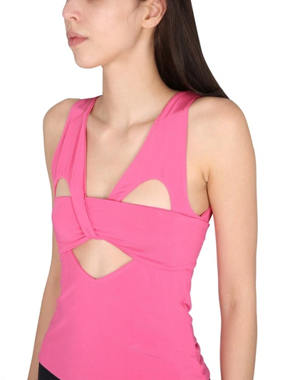 Shop Ambush Top With Cut Out Details In Fuchsia