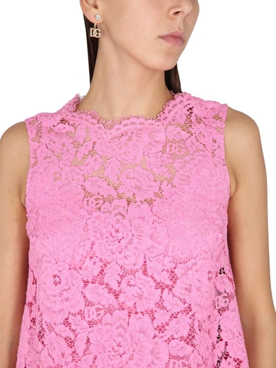 Shop Dolce & Gabbana Lace Top In Pink