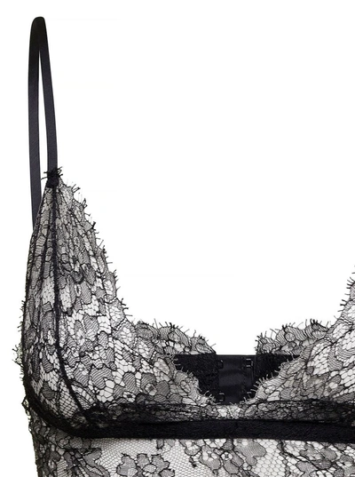 Shop Dolce & Gabbana Black Bralette With Adjustable Closure In Chantilly Lace Woman