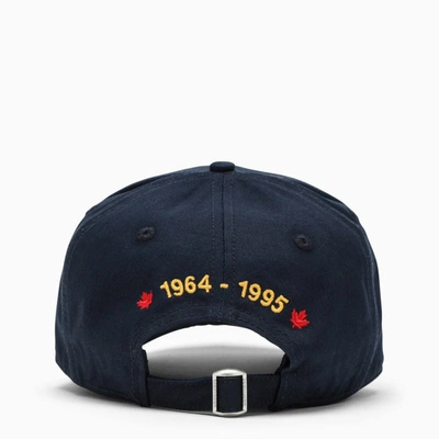 Shop Dsquared2 Navy Baseball Cap With Logo In Blue