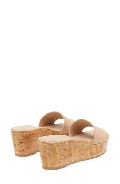 Stuart Weitzman Summer Suede Wedge Sandals In Adobe